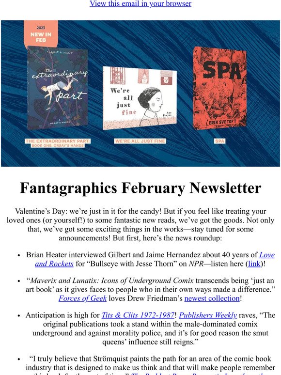 Fantagraphics February Newsletter!