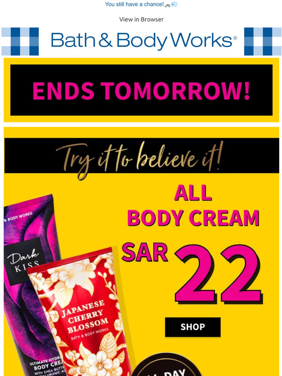 Bath & Body Works SAR22 Body Creams are slipping away⏰ Milled