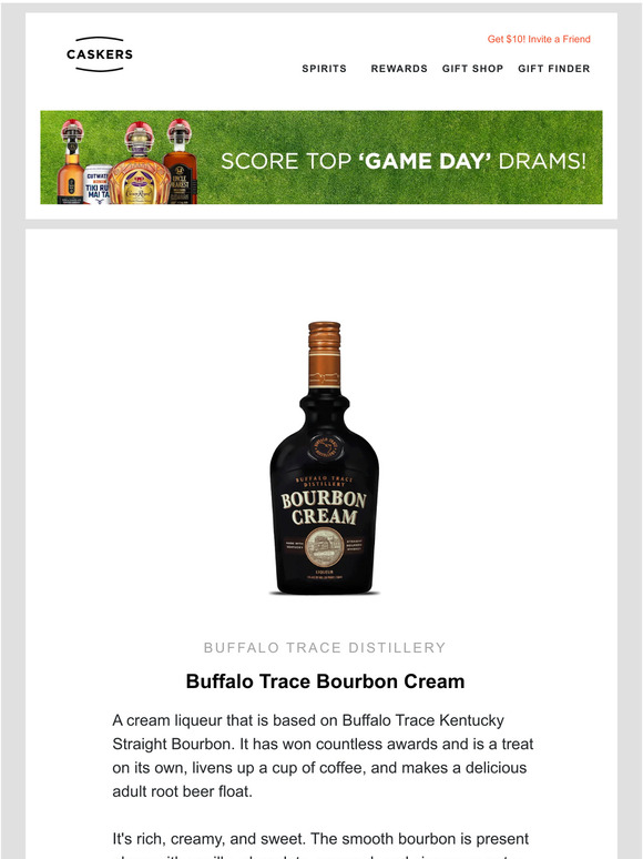 Caskers Cream Liqueur Based on Buffalo Trace Bourbon + New From