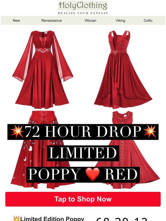 Limited Edition Poppy ❤️ Red 💥72 Hour Drop💥