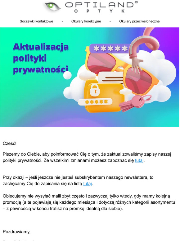 ☰ Aktualizacja polityki prywatności