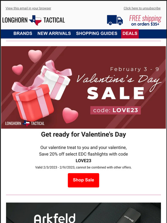 Flashlights for your Valentine ❤ 20% off select EDC Flashlights