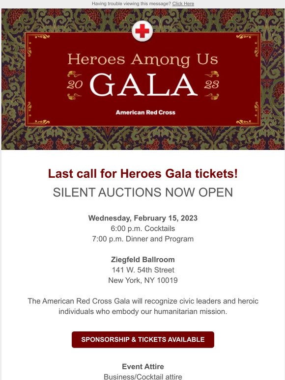 Last call for Heroes Gala tickets!