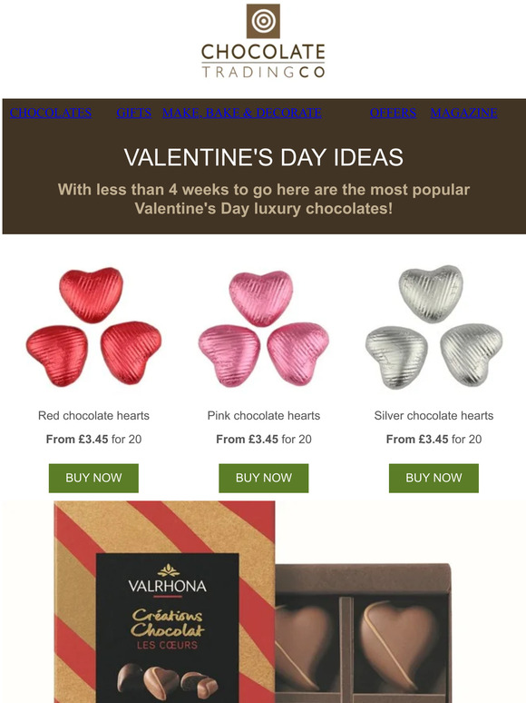 Valentine's Day Chocolate Gifts - Order now for a Valentine's Day delivery