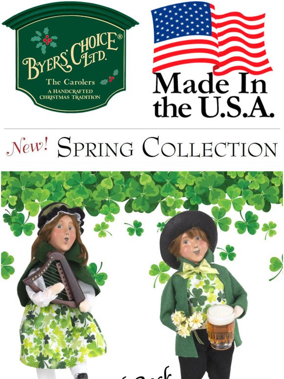 🍀 Byers' Choice Irish  Carolers, Fill your Home with Green and Gold!  ﻿ ﻿  ​
