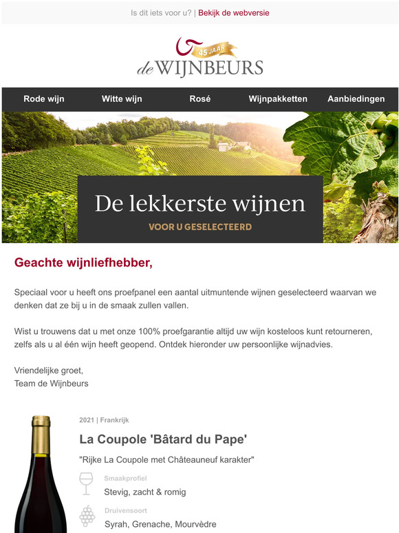 Voor u geselecteerd: La Coupole 'Bâtard du Pape'