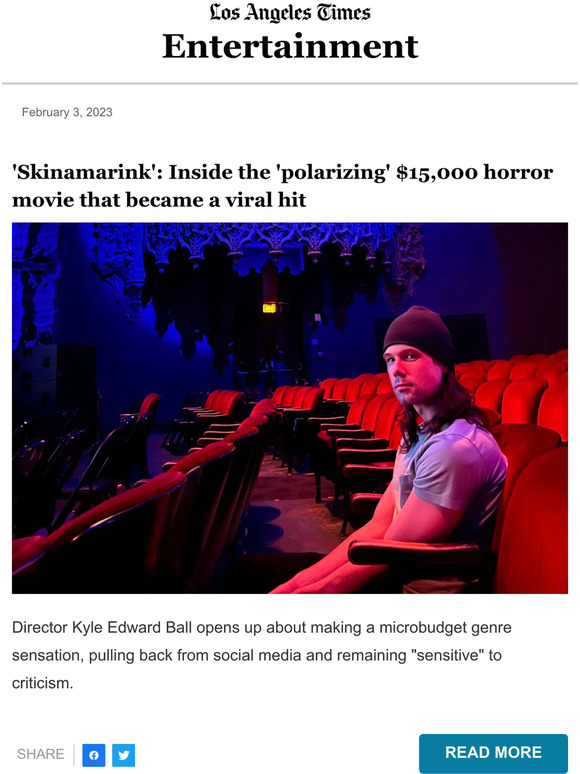 Los Angeles Times Inside Skinamarink The Viral Horror Movie Hit