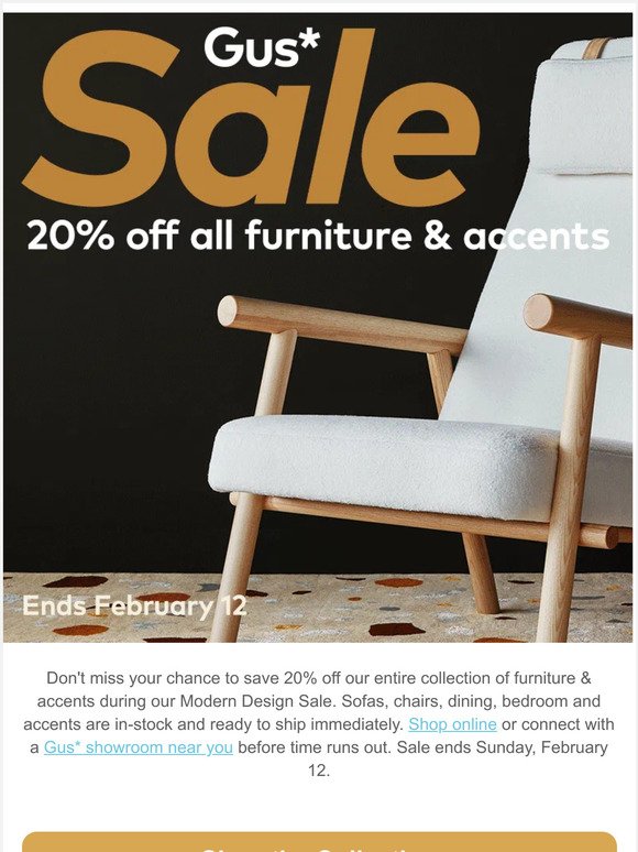Modern furniture sale ends soon...