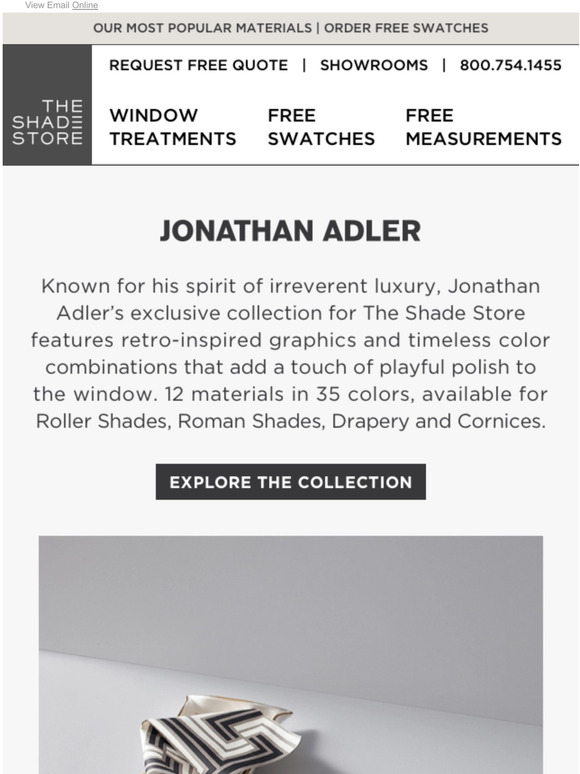 The Shade Store Modern American Glamour with Jonathan Adler Milled