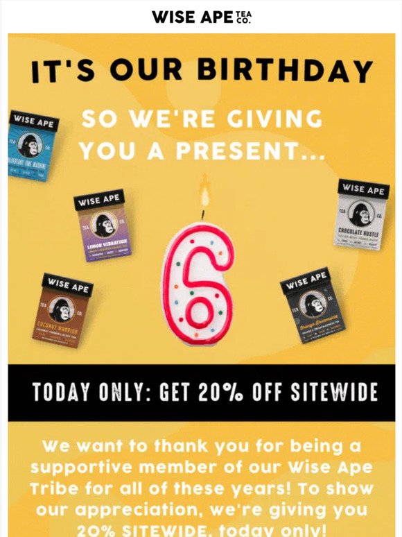 🎁 It's Our Birthday! Here's 20% off Sitewide!