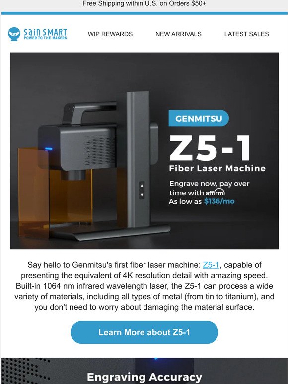 Meet Genmitsu Z5-1 Fiber Laser Machine!