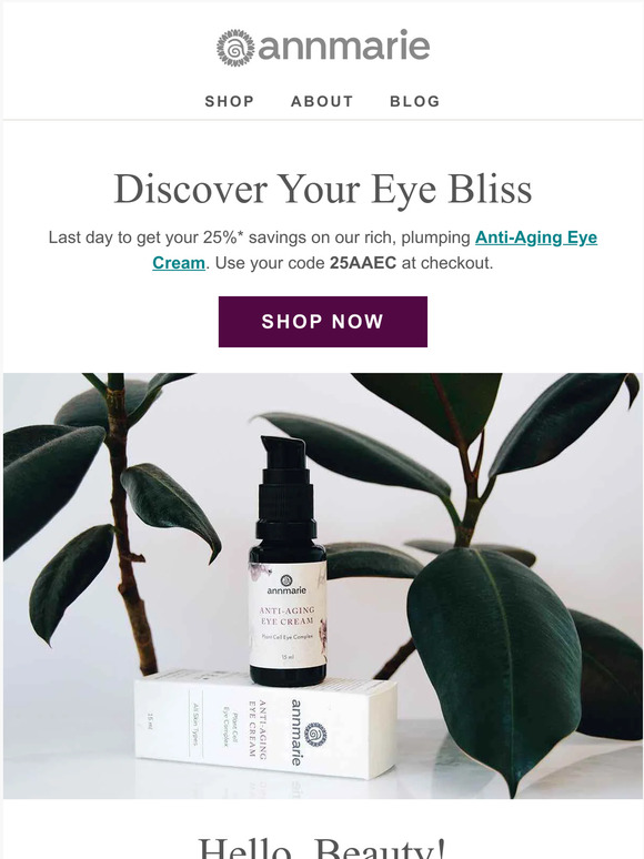 Last day: 25% OFF Anti-Aging Eye Cream