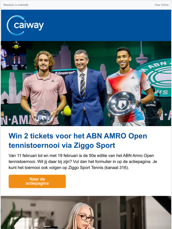 Win twee tickets voor het ABN AMRO Open tennistoernooi