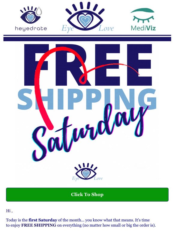 FREE SHIPPING SATURDAY is TODAY!