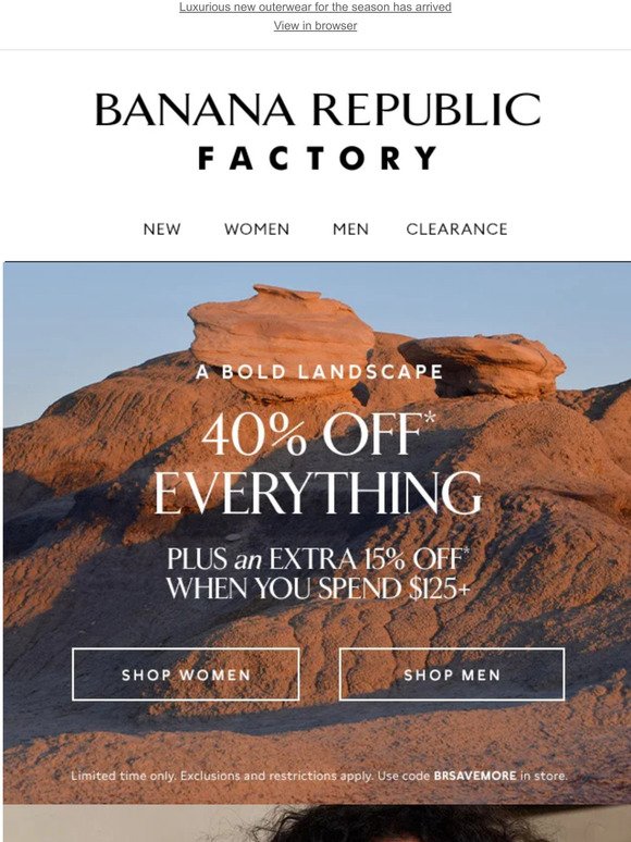 40% off everything is yours, along with an extra 15% off