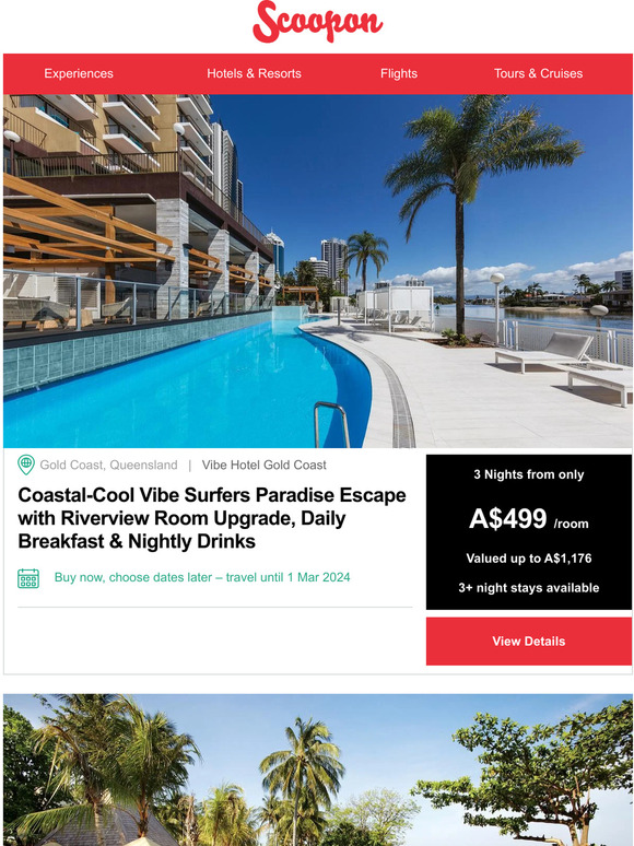 Scoopon: Surfers Paradise Coastal-Cool Vibe Escape w. Riverview Room ...