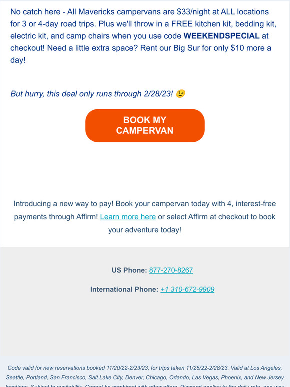 🚨BOOK FOR $33 A DAY 🚨 PLUS Use code WEEKENDSPECIAL  for over $100+ of free extras!