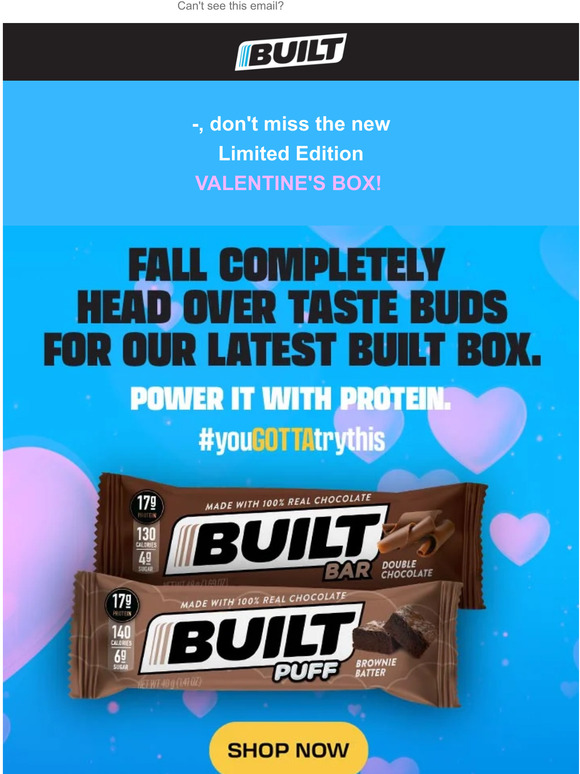 Built Bar Get the limited edition Valentine's Day Box now! 😍 Milled