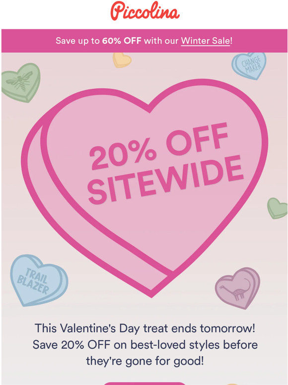 20% off sitewide ends tomorrow