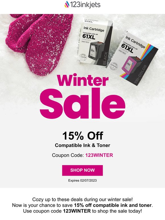 Our BIG Winter Sale in ON 🌟 15% Off Compatible Ink & Toner