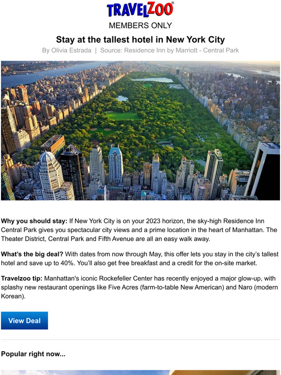 Travelzoo: Stay at the tallest hotel in New York City | Milled