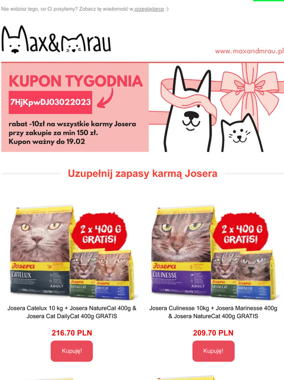 🚀Odbierz kupon na karmy Josera 🚀 ✂ Sprawdź naszą najlepszą ofertę ✄