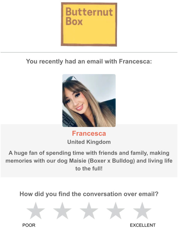 How was your email with Francesca?