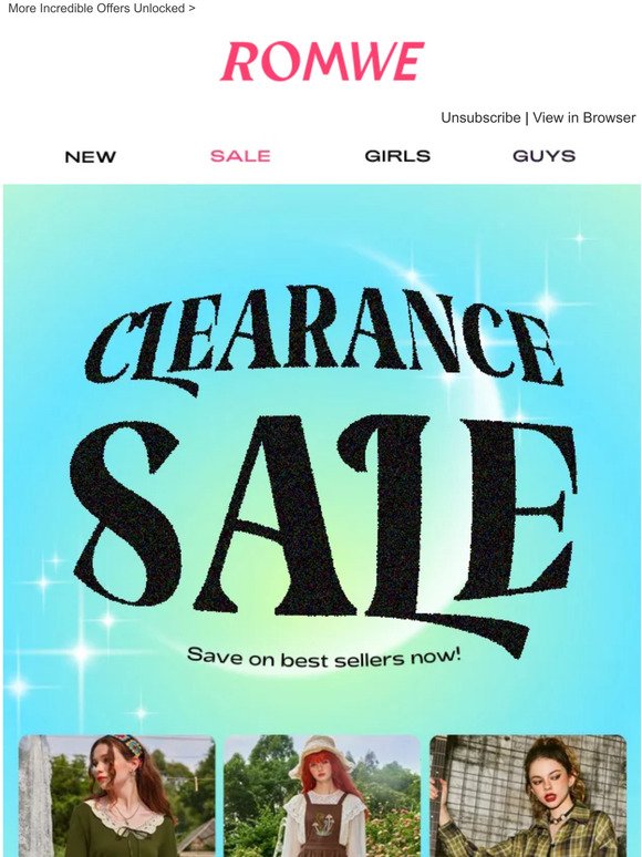 Clearance | Save on best sellers now!