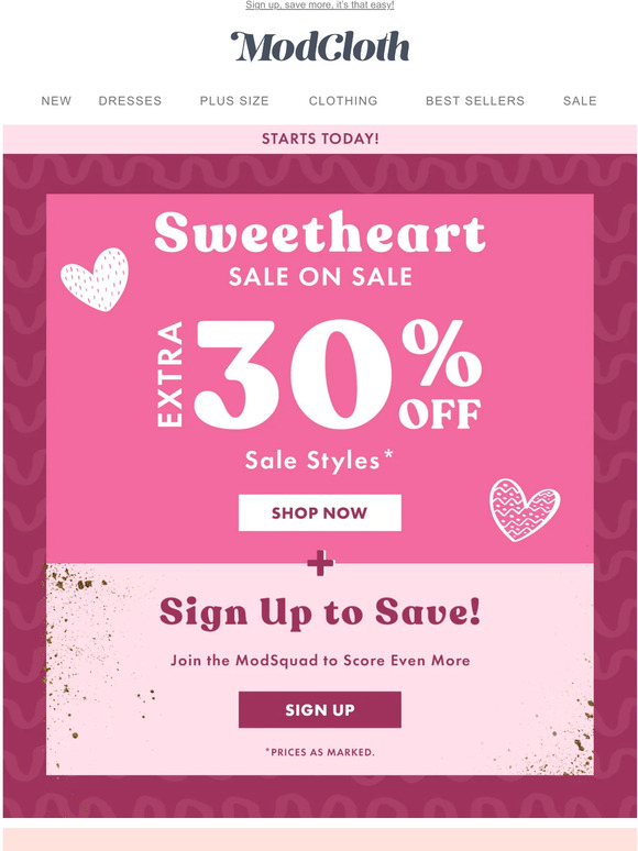 30% off sale + a little something extra.