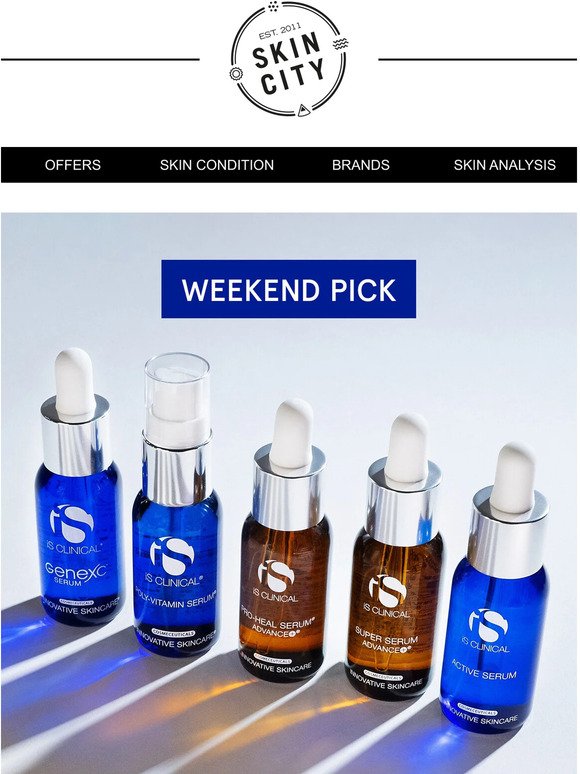 Ending soon! 15% off serums from iS Clinical