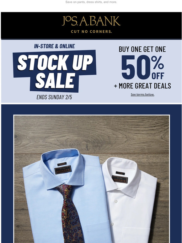 Jos. A. Bank Essentials for everyone. Milled