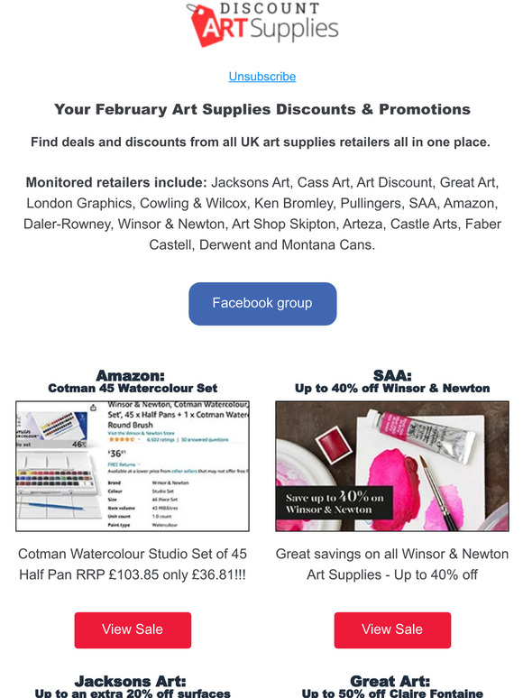 Your February Art Supplies Deals & Discounts