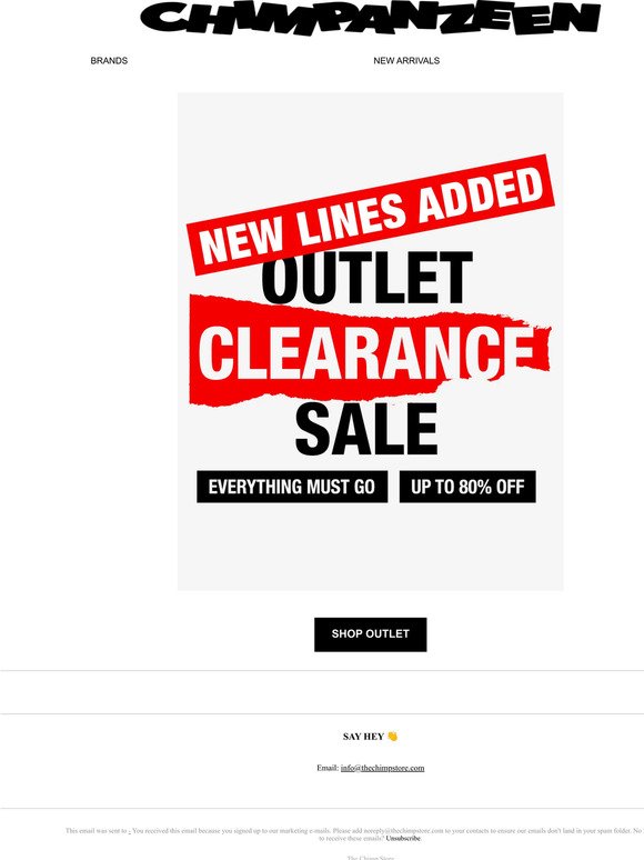 🆕 OUTLET Clearance Sale : New Lines Added