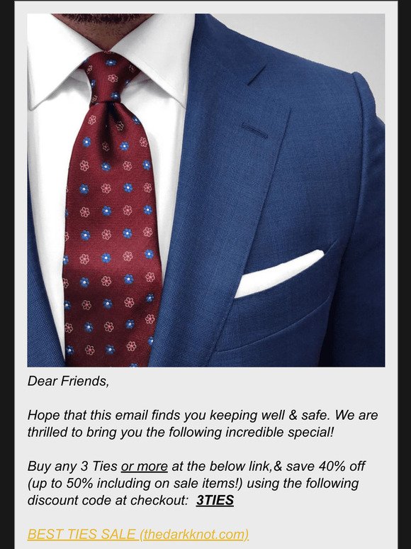 BEST TIES SALE: SAVE UP TO 50% OFF!