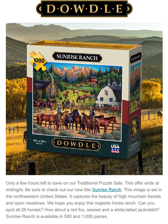 Dowdle Traditional Puzzle Sale LAST DAY Milled