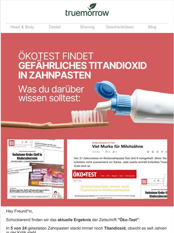 ⚠️ Titandioxid in vielen Zahnpasten