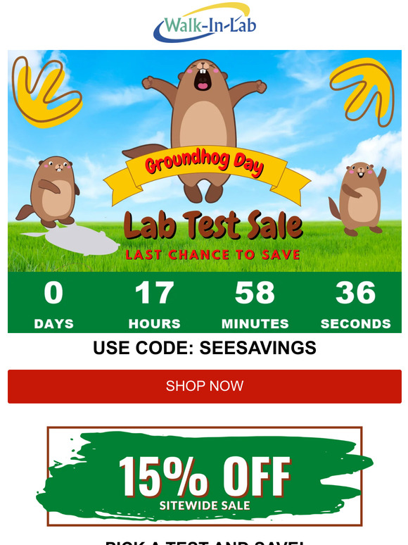 Save before the shadow is gone! Lab Test Sale Ends Today
