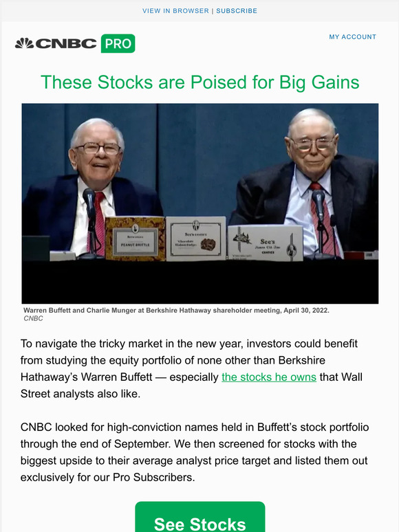 See the stocks owned by Warren Buffett poised for big gains