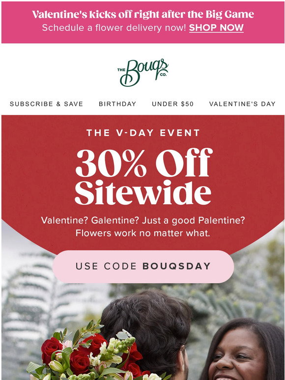 Bouqs: 30% Off ️Red Hot Bouqsday | Milled