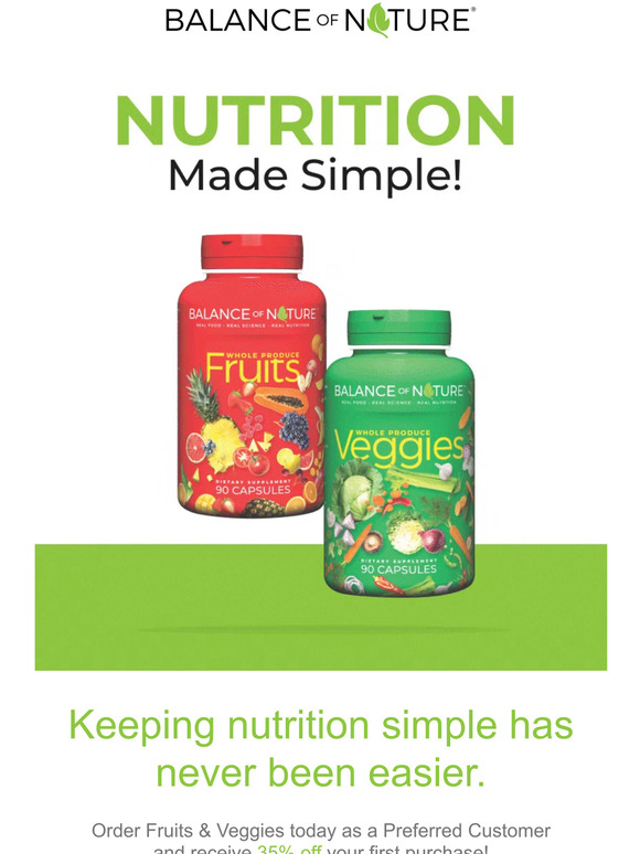 Balance of Nature Nutrition made simple! Milled