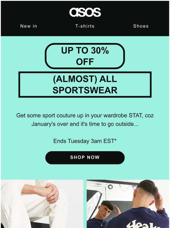 Up to 30% off almost all sportswear 🏋️