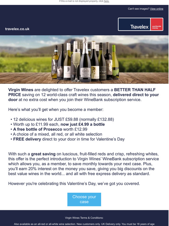 Valentine’s Day offer: Save over 50% on 12 stunning wines