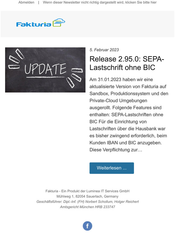 Release 2.95.0: SEPA-Lastschrift ohne BIC