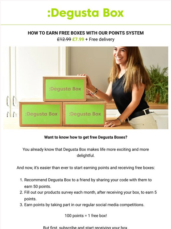 Easy ways to earn Degusta Boxes