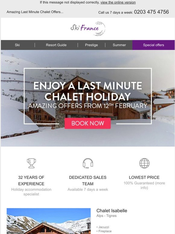 Amazing Last Minute Chalet Offers