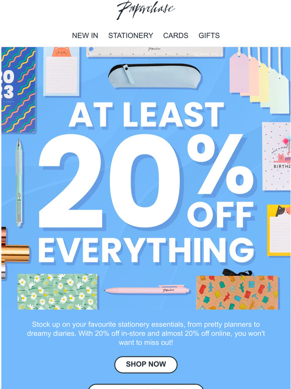 Grab your fave goodies for less with 20% off