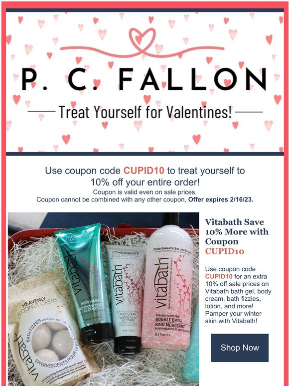 Vitabath Extra 10% Off with Valentine Coupon Offer!