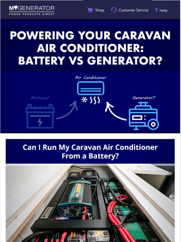 My Generator Powering Your Caravan A/C Battery vs Generator? Milled
