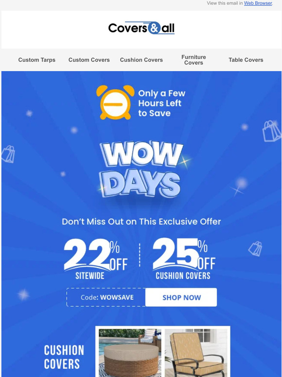 URGENT- WOW Day Savings End Today