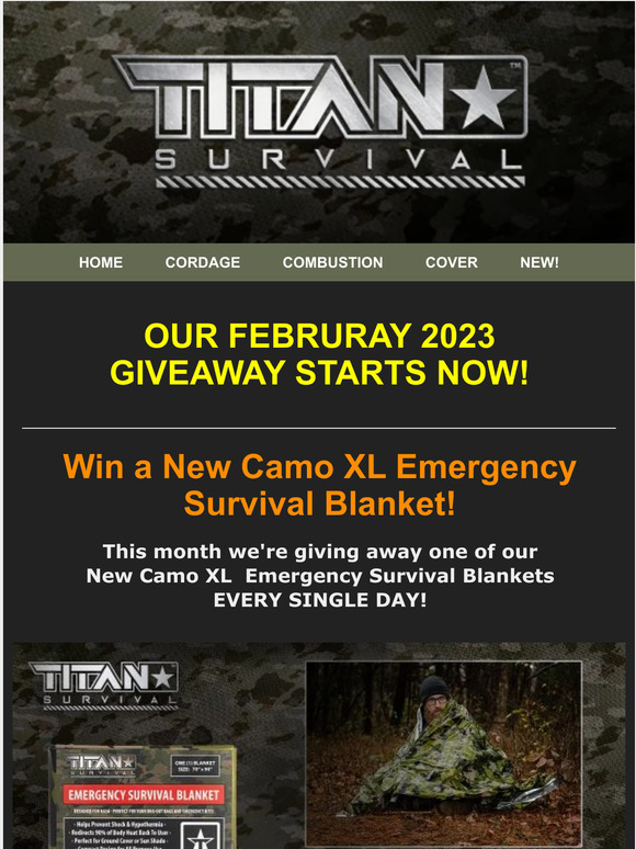 Enter Now to WIN a New Camo XL Emergency Survival Blanket!